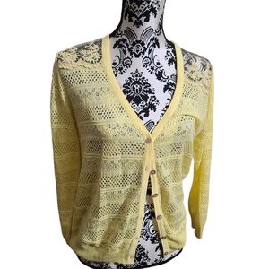 Button Up Cardigan with Lace Back